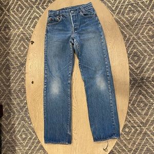 Student fit LEVI’s 701 vintage button fly jeans W 27 L 32